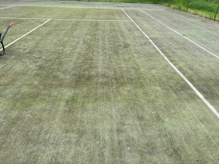 Tennis Court Sweeping And Replacing Old Sand  - Cover Image